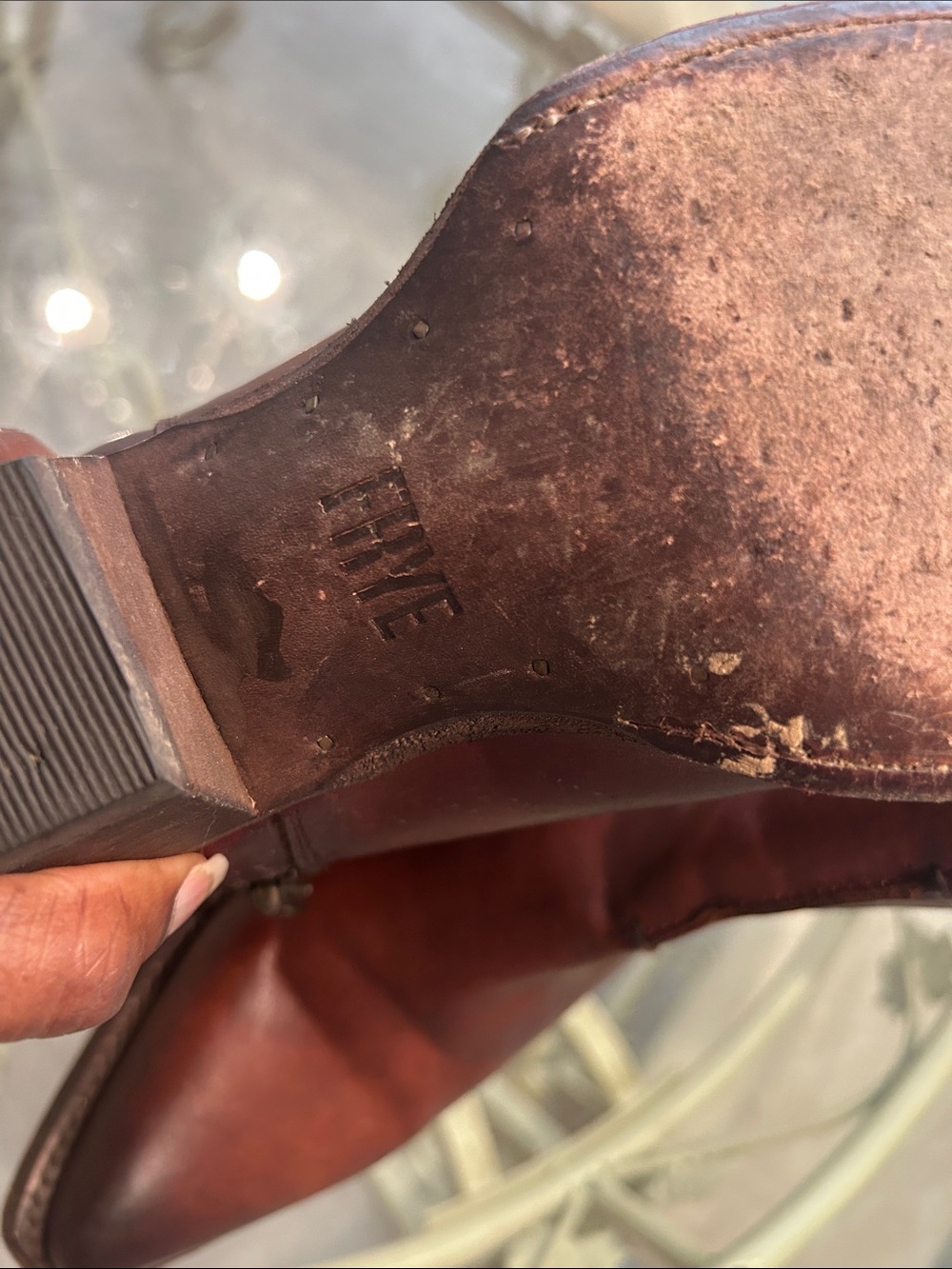 Frye Brown Leather Ankle Booties with Side Zip - Picture 3 of 3